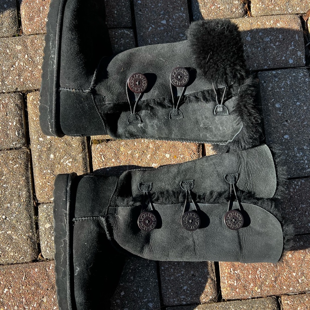 Ugg 3-Button Suede And Shearling Boots, Size 9. - image 6